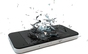 écran brisé smartphone